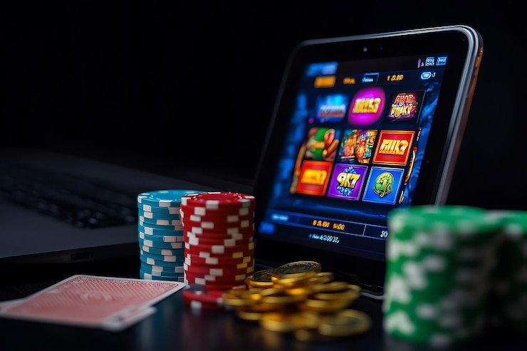 Antarmuka permainan Sweet Bonanza di rajasloto menampilkan grid buah-buahan dan fitur-fitur bonus
